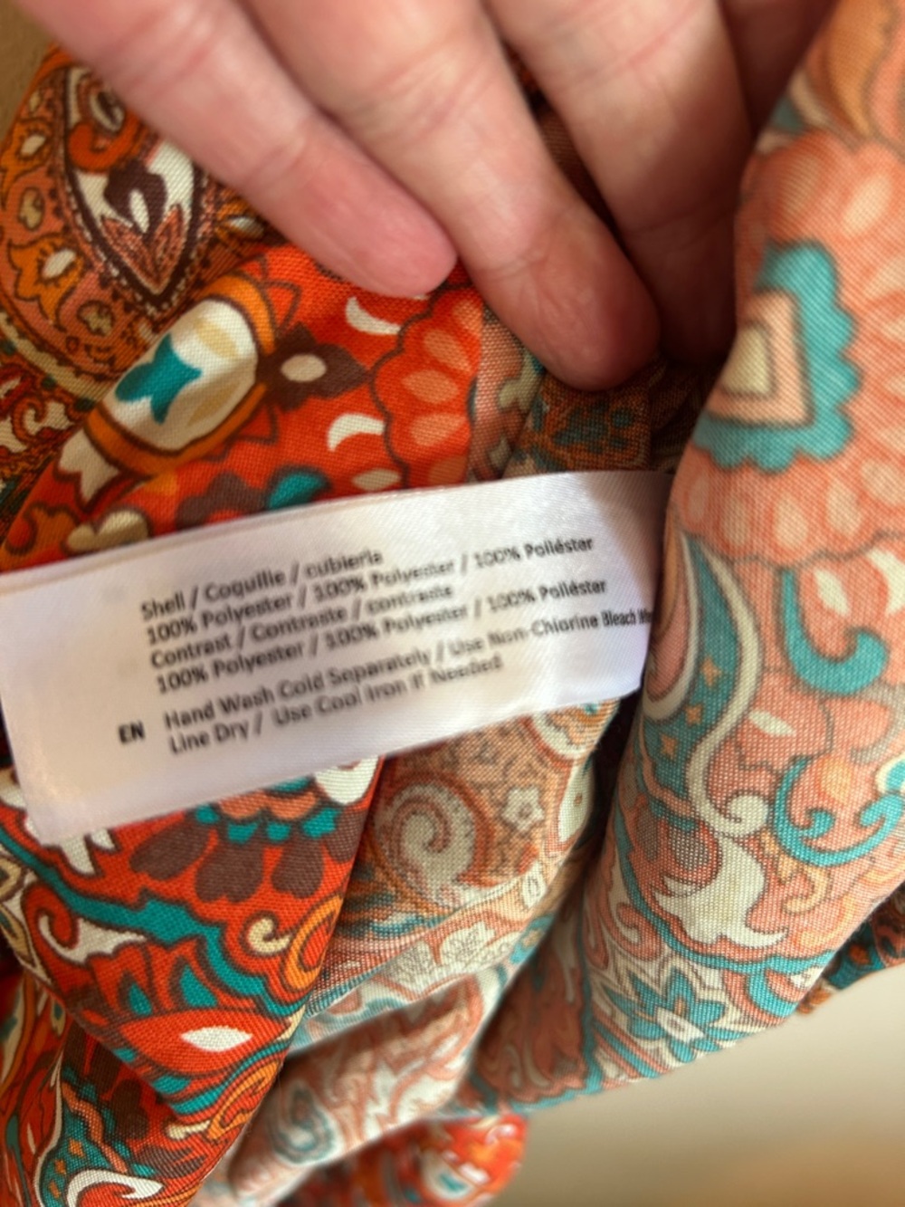 Band of the Free Boho Orange Paisley Tiered Maxi Dress Large - Picture 7 of 7